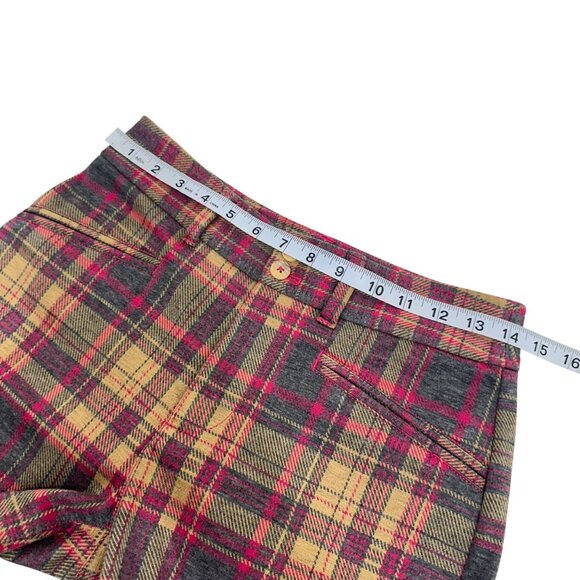 Anthropologie Plaid Flared The Essential Trousers Womens Size US 0 - Picture 4 of 12